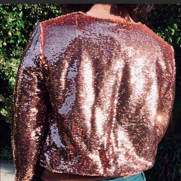 BEBE SEQUIN BOMBER - Picture 2 of 4